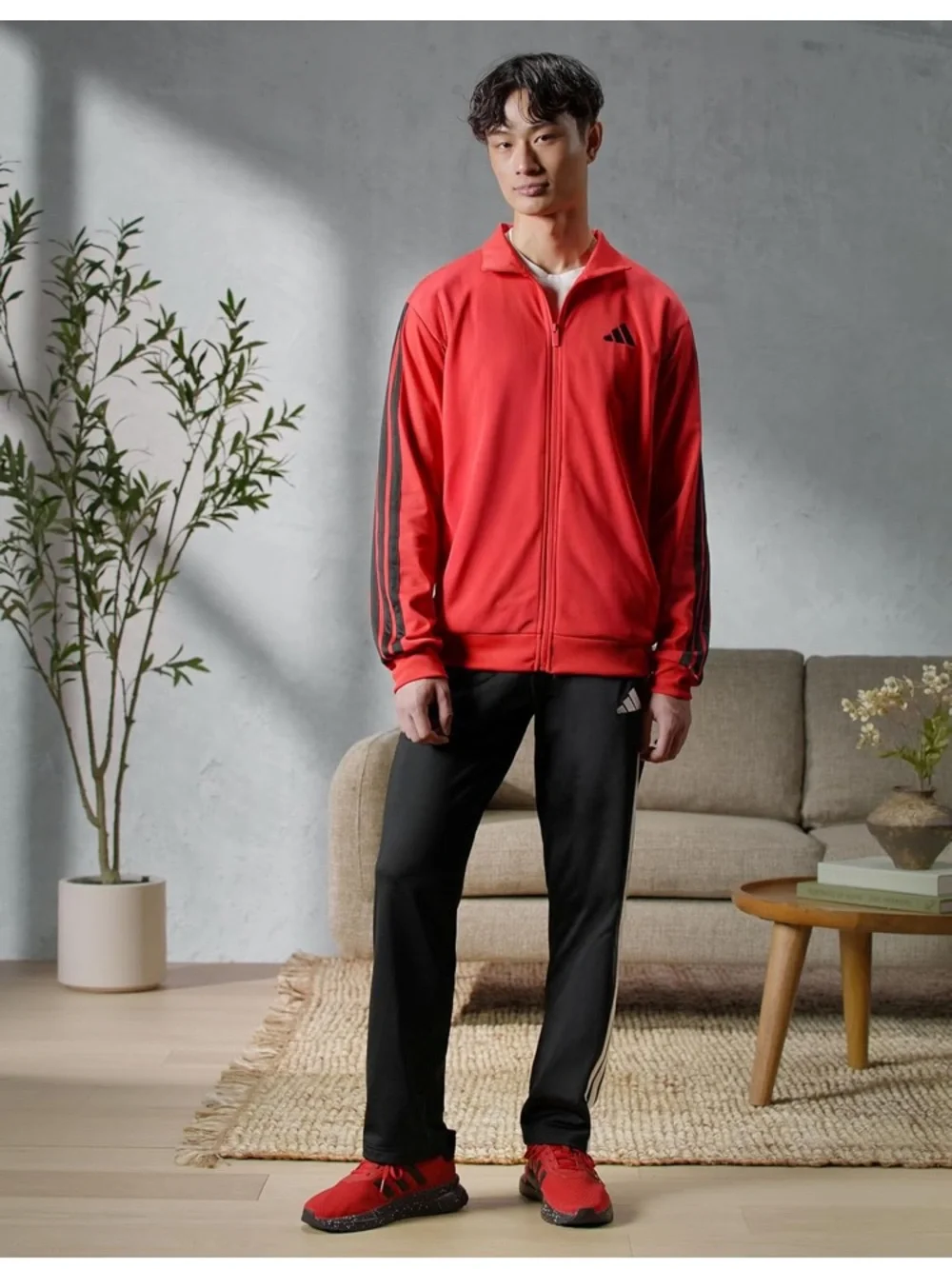 Adidas 3-Stripes Tricot Track Jacket Pure Ruby Red Men’s  MEDIUM❤️NWT✨